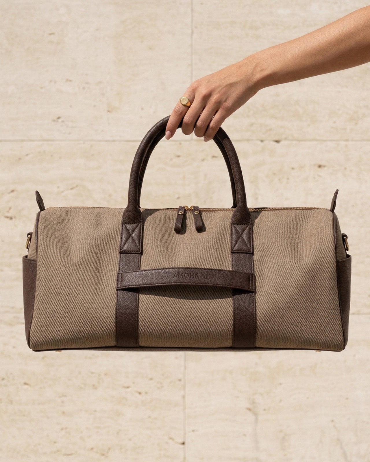 DUFFLE BAG (BROWN STRIPE)
